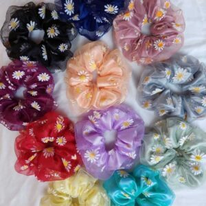 Dual-layered Daisy Scrunchies