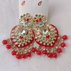 Meenakari-Red-Earrings