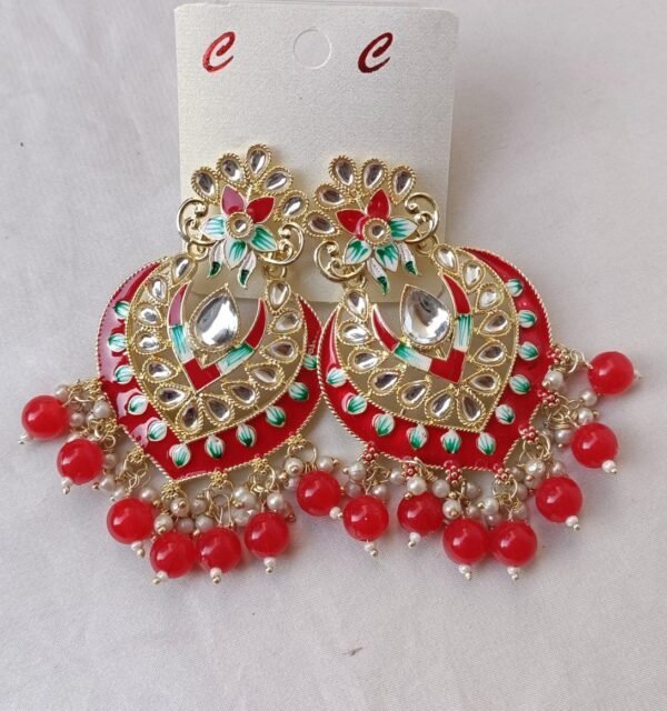 Meenakari-Red-Earrings