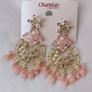 Peach-Meenakari-Earring