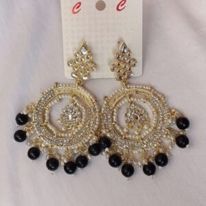 Kundan-Chandbali-Black