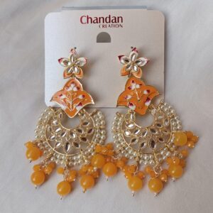 Yellow-Meenakari-Earring