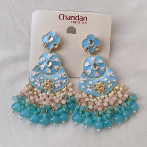 Dual-Colour-Meenakari-Earrings-with-Glass-Beads-Blue