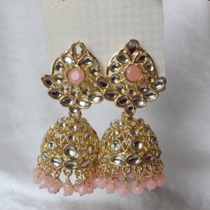 Peach-Kundan-Jhumki