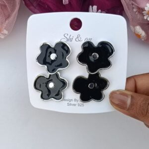 Black Flower Earrings