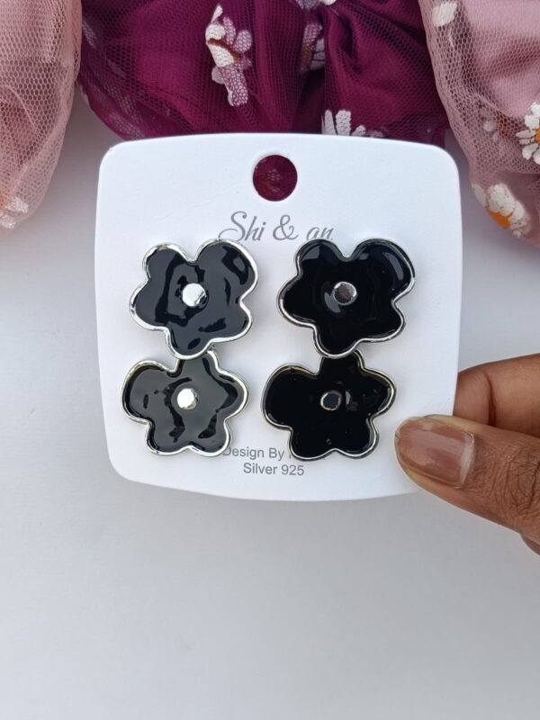 Black Flower Earrings