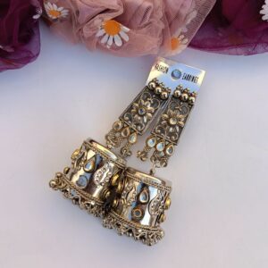 Deepika-Damru-Oxidised-Earrings