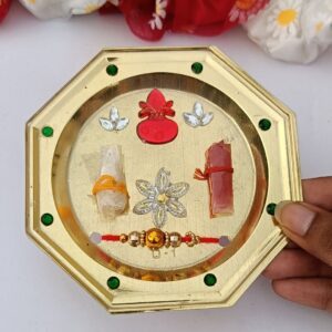 Rakhi-Combo(Roli, chawal plate and Rakhi)