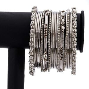 Traditional-Silver-plated-Oxidised-Bangle-set