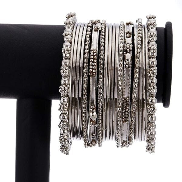 Traditional-Silver-plated-Oxidised-Bangle-set