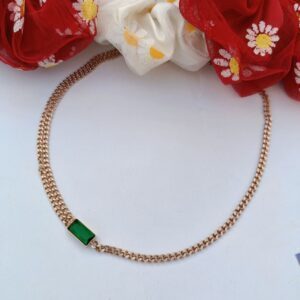 Anti-Tarnish-Emerald-Rosegold-Neckpiece