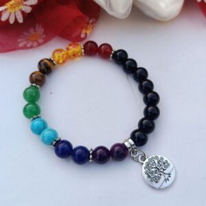 Unisex-Multi-Colour-Beaded-Tree-Bracelet