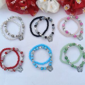 Stack-Glass-Beaded-Butterfly-Bracelet-(2 bracelets)