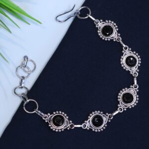 German-Silver-Brass-Black-Stone-Bracelet