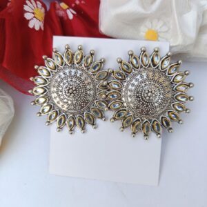 Kundan-Big-Oxidized-Studs