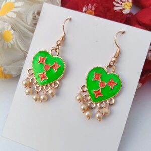 Hand-Painted-Small-Green-Heart-Jhumki