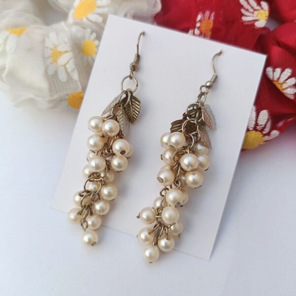 Silver-Pearl-Grape-Earrings