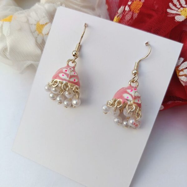 Hand-Painted-Tiny-Peach-Pearl-Jhumki