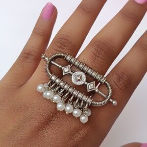 Brass-Base-Hanging-Pearl-Ring