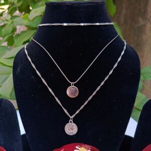 Cool-Silver-Coin-Triple-Layered-Neckpiece