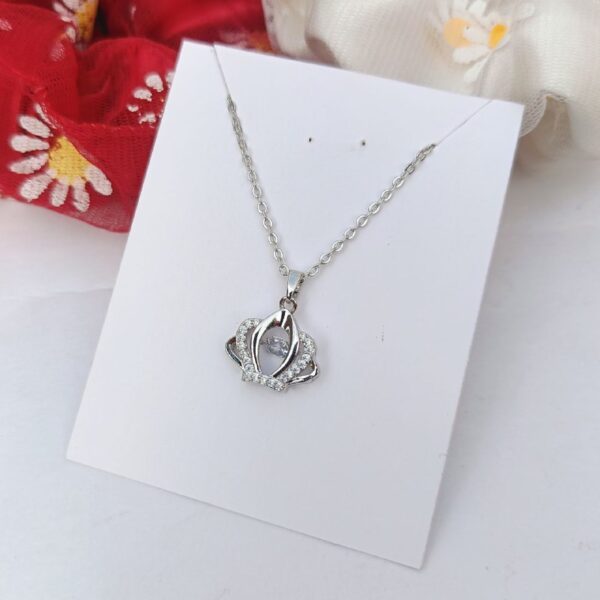 Anti-Tarnish-Silver-Crown-Necklace