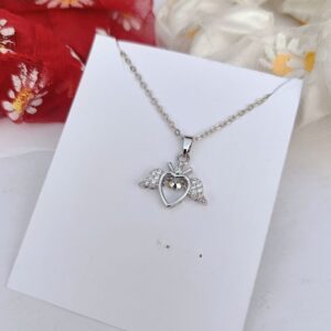Anti-Tarnish-Silver-Flying-Heart-Necklace