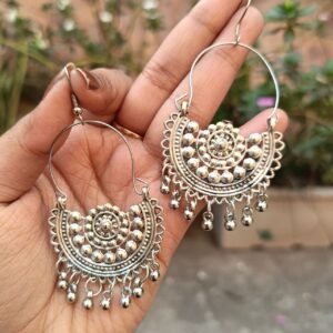 Smriti-Silver-Oxidized-Earrings