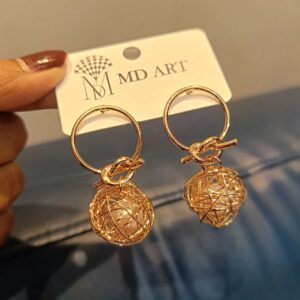 Rose-gold-Statement-Coil-Earrings-Model-1