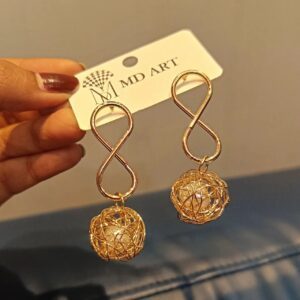 Rose-gold-Statement-Coil-Earrings-Model-2
